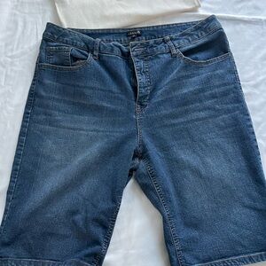 anna women jeans short size 16 blue
